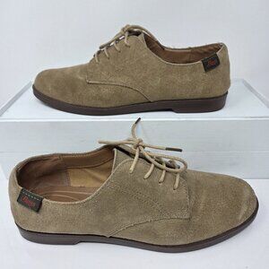 Women's G.H. Bass Shoes Emmie Size 9.5 M Oxford Loafer Flats Brown Suede Leather